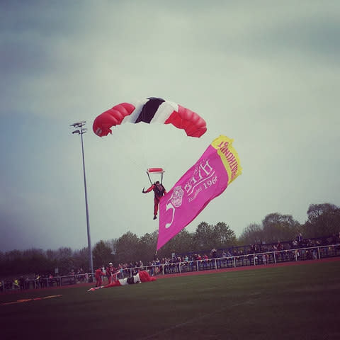 The parachute delivery was part of a display costing more than £2,000 - Credit: SWNS
