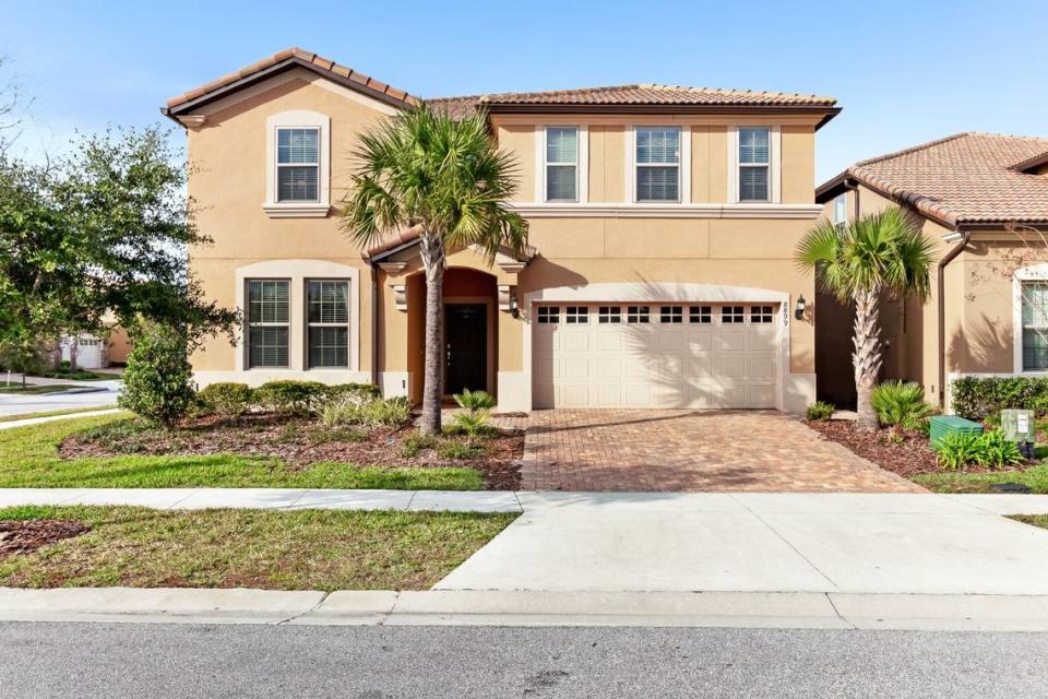 The Let It Go Retreat vacation rental in Kissimmee has nine bedrooms, six baths, and sleeps 22. Rental rates range from $275-$656 a night.