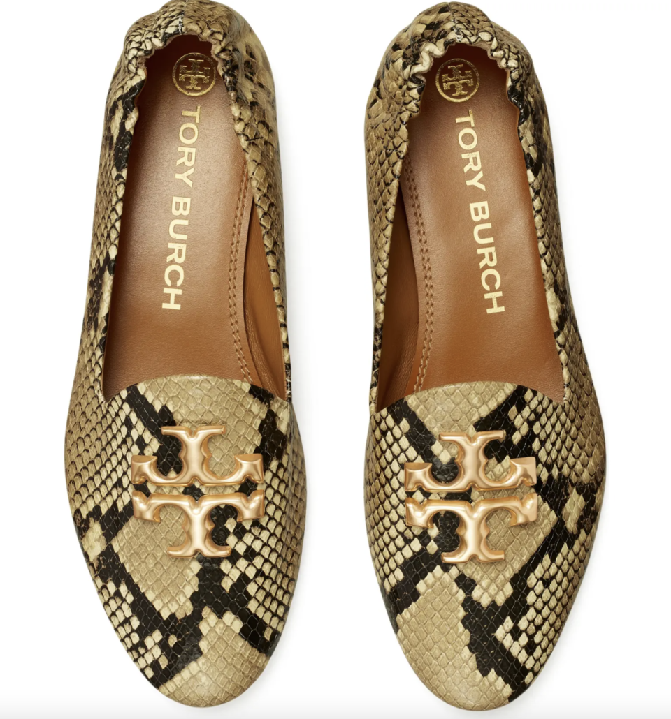 Tory Burch Eleanor Flat in snakeskin print (Photo via Nordstrom)