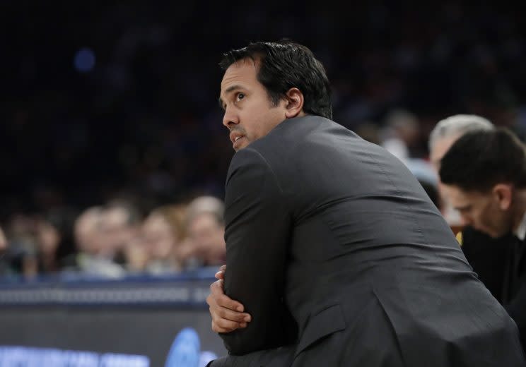 Erik Spoelstra is sad to see this season end. (AP)