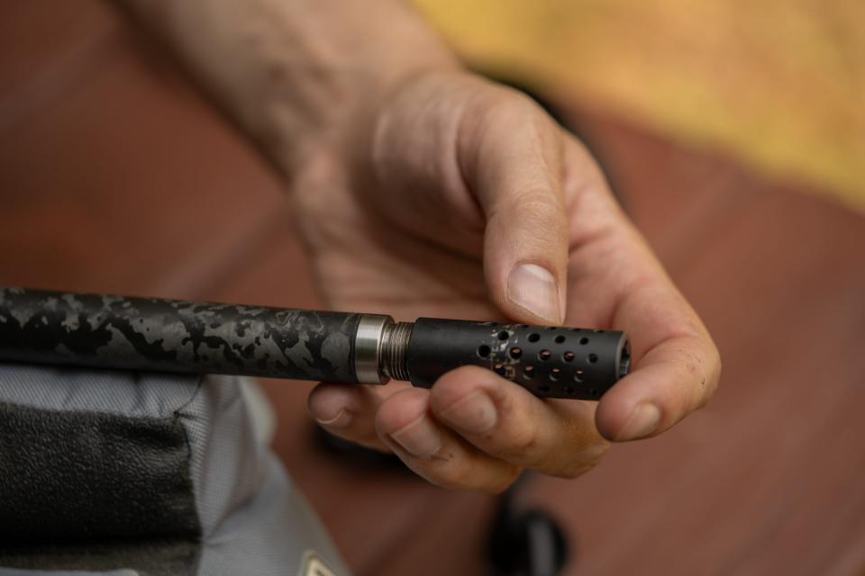 Photo of muzzle brake during Field & Stream rifle review