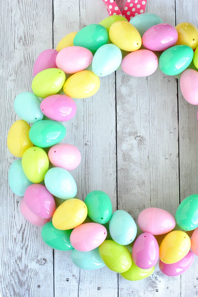 pastel egg easter wreath