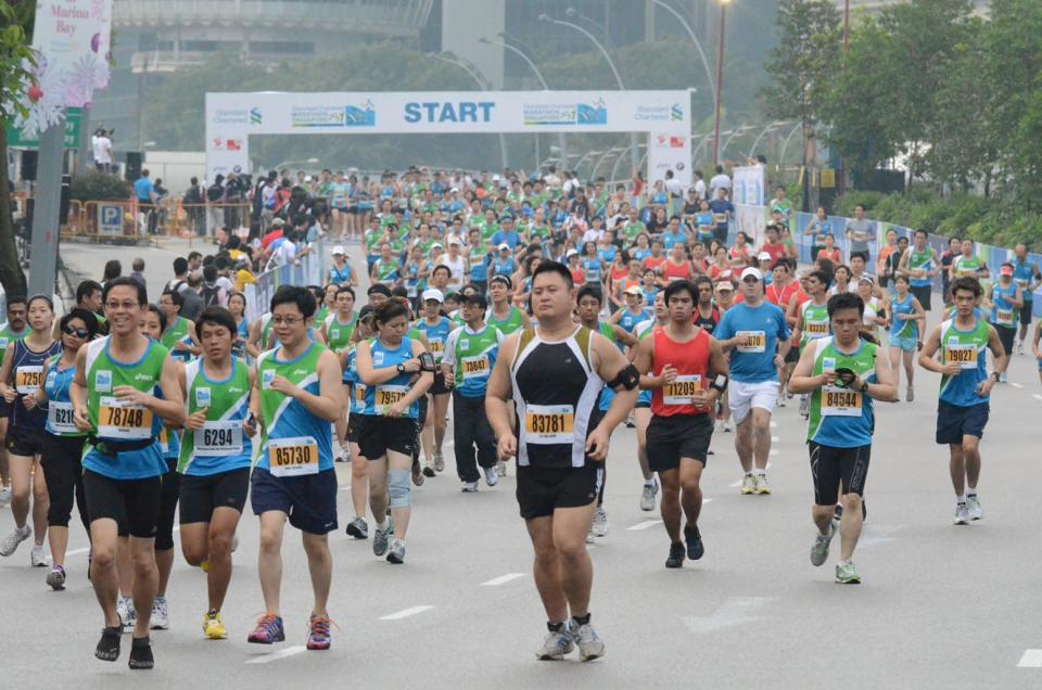 The full marathon of 42.195 kilometres started at 5am at Orchard Road.