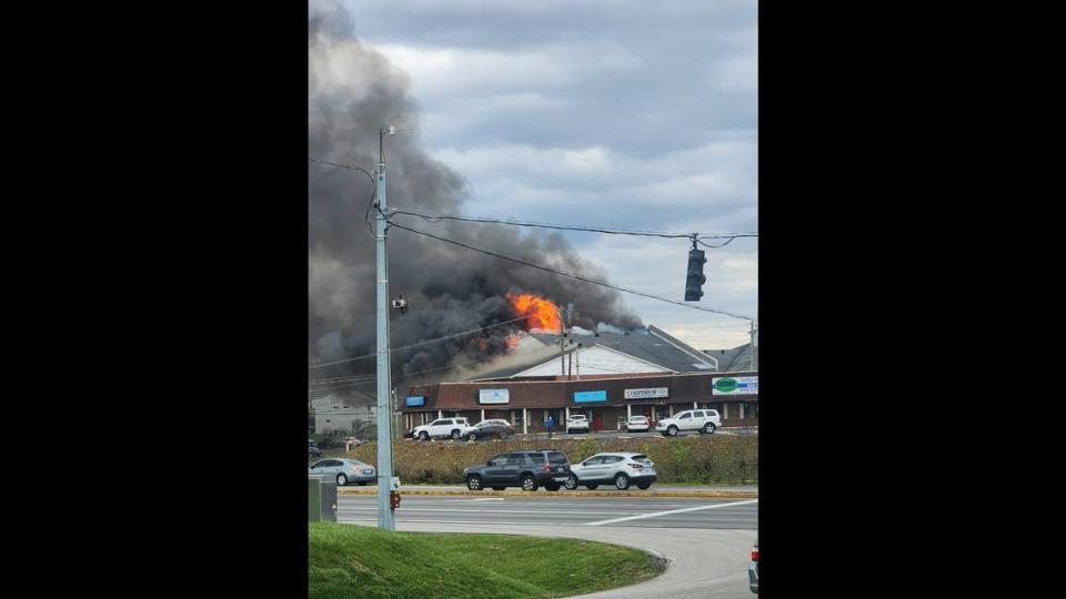 A fire at Cornerstone Baptist Church in Somerset, Ky. severely damaged the classroom portion of the church on March 23, 2023.