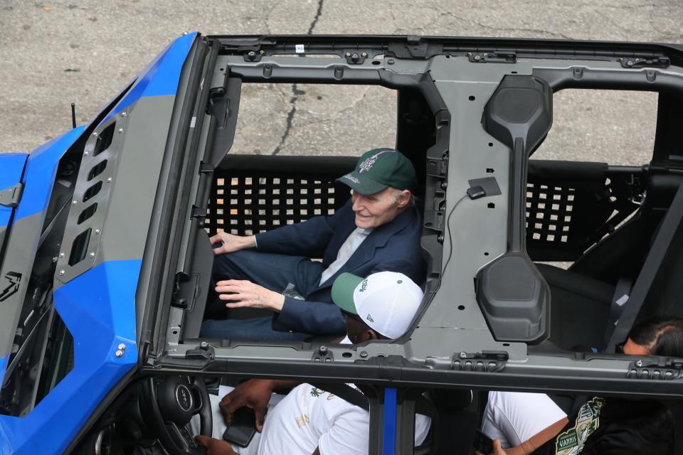 Herb Kohl, former U.S. senator and owner of the Milwaukee Bucks, is seen in the team’s championship parade on North Water Street on Thursday, July 22, 2021. He owned the team from 1985 to 2014.