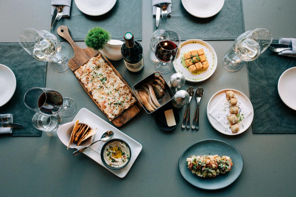 A table of food at Fauborg.