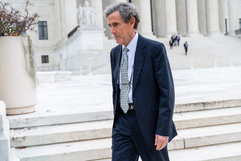 WASHINGTON, D.C. - OCTOBER 31: Edward Blum, the affirmative action opponent behind the lawsuits challenging admission procedures at Harvard University and the University of North Carolina at Chapel Hill, leaves the Supreme Court in Washington, D.C. on October 31, 2022. The Supreme Court is again examining whether universities may consider race when trying to build diverse student bodies, reviewing admissions policies at Harvard and the University of North Carolina