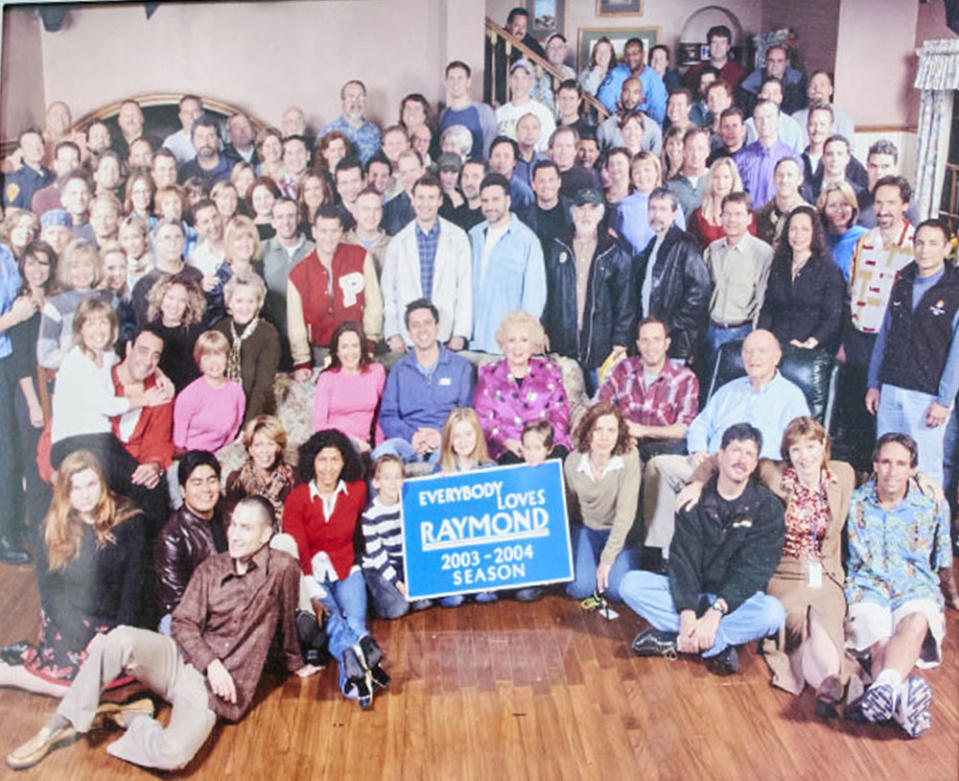 The cast of Everybody Loves Raymond at the end of the penultimate season in 2004.