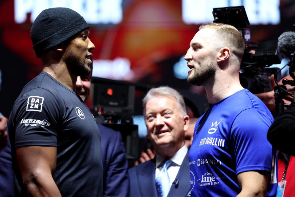 Joshua faces off with Otto Wallin, whom he beat twice in the amateurs and later sparred with (Getty Images)