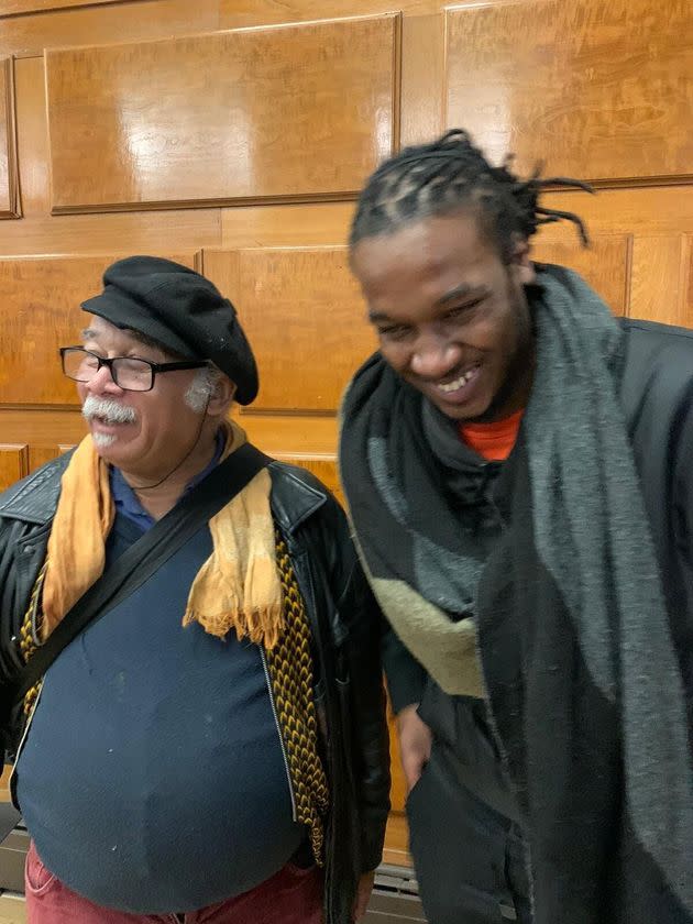 <strong>Chadwick & acclaimed Jamaican photographer Jaja Muhammed at an event in London.</strong> (Photo: HuffPost UK)