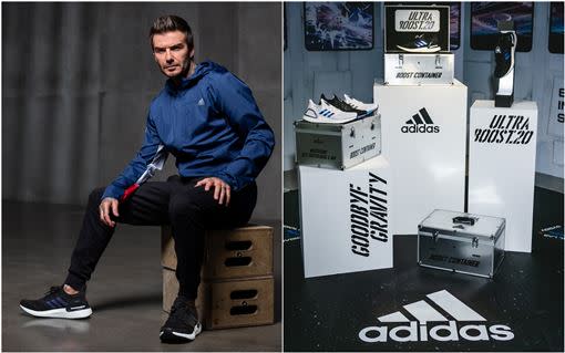 adidas代言人David Beckham搶先穿上Ultraboost 20首發太空主題配色。（圖／品牌提供）