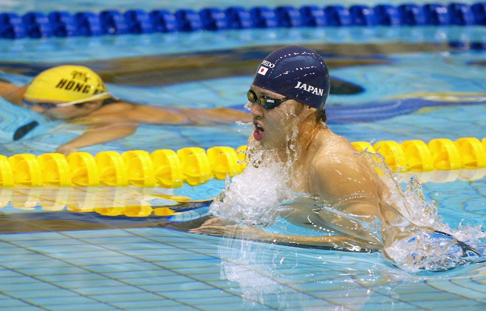 北島康介在釜山游出MVP。（Photo by TORSTEN BLACKWOOD / AFP）