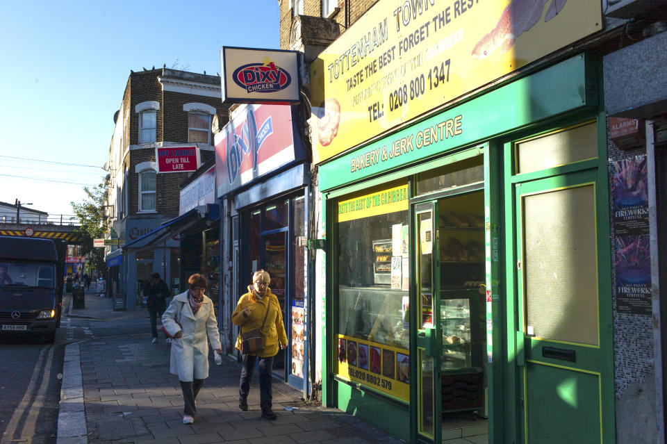 Shops on West Green Road, which has been named the 'Unhealthiest' in London on November 02, 2018 in London, England. | Dan Kitwood—Getty Images