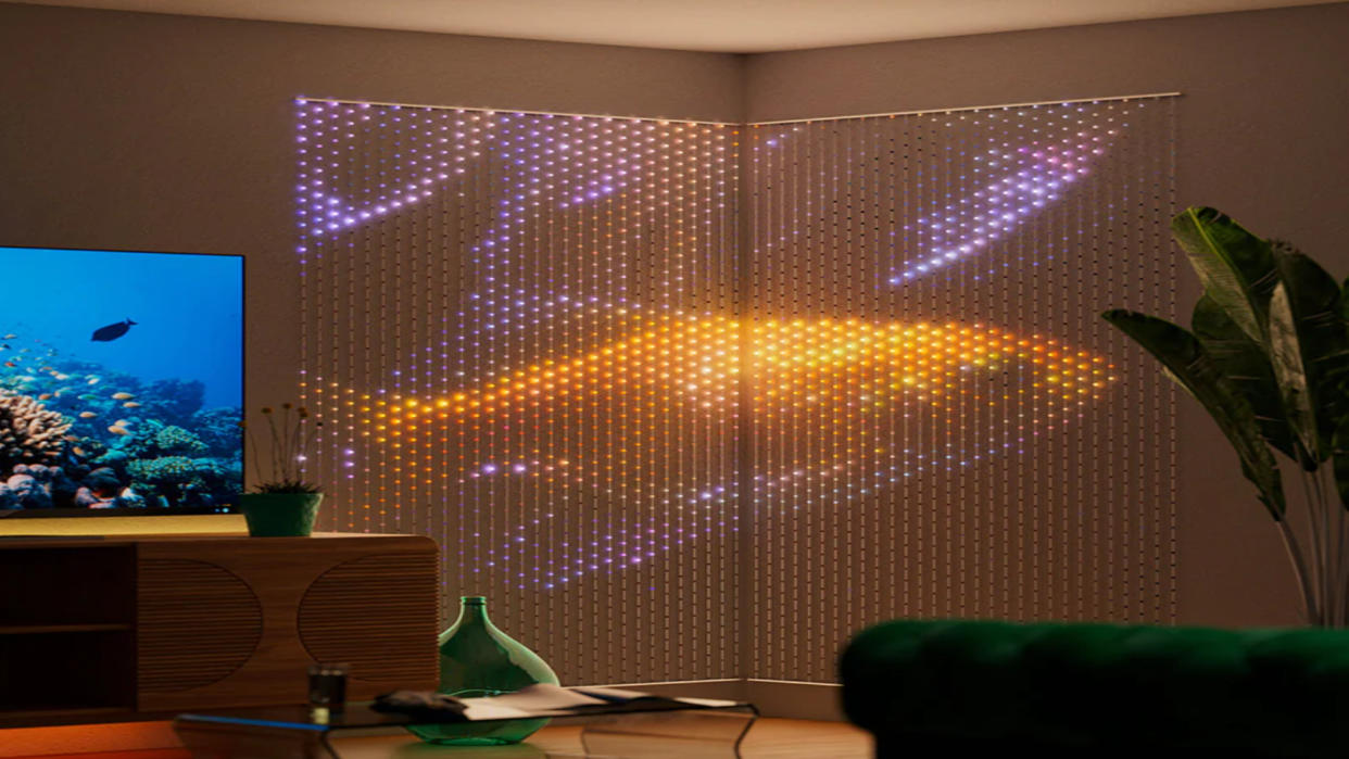  Twinkly Matrix smart curtain living room setup. 