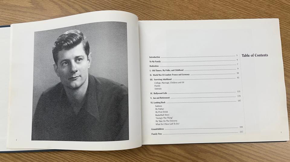 The table of contents for Hugh Gillin's book, "Hugh Gillin's Story: This Is How It Happened."