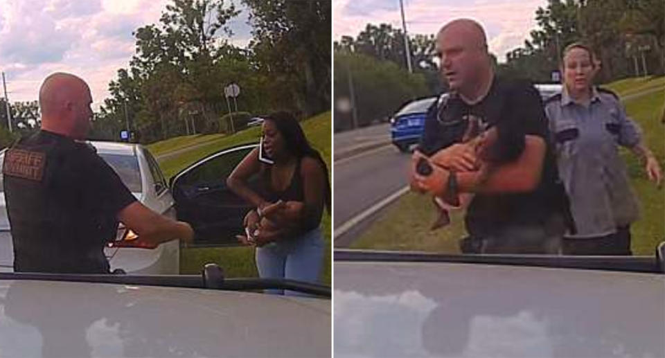 Dashcam footage from the officer's car captured the dramatic scenes as they unfolded (Marion County Sheriff's Office)