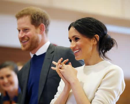 Prince Harry and Meghan Markle visit Catalyst Inc science park in Belfast, Northern Ireland March 23, 2018. Niall Carson/Pool via REUTERS