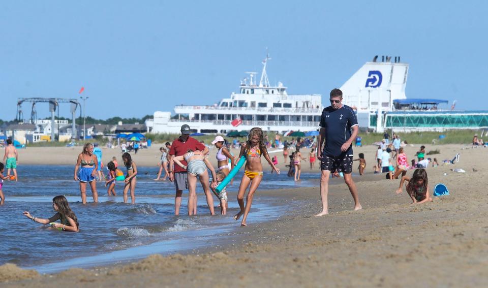 A Cape May-Lewes Ferry is set for another run as people take advantage of Savannah Beach in Lewes, Saturday, Sept. 2, 2023 during the unofficial end to summer, Labor Day Weekend.