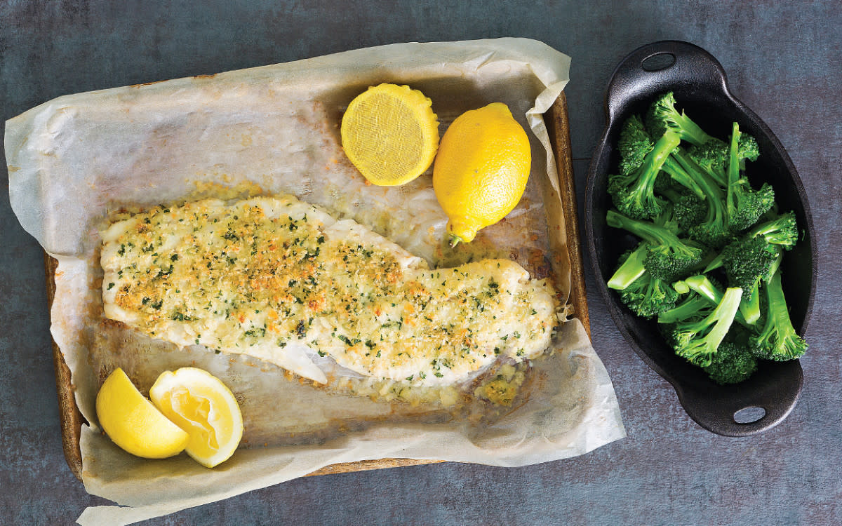 <p>James Stefiuk</p><p>Frozen fish gets a crispy topping and cooks quickly in a hot oven in this Parmesan-crusted cod recipe—no thawing or deep-frying required.</p><p><strong>Get the recipe: <a href="https://parade.com/1156228/parade/use-up-that-frozen-fish-in-this-20-minute-parmesan-crusted-cod-recipe/" rel="nofollow noopener" target="_blank" data-ylk="slk:20-Minute Parmesan Crusted Cod;elm:context_link;itc:0;sec:content-canvas" class="link rapid-noclick-resp"><em>20-Minute Parmesan Crusted Cod</em></a></strong></p>