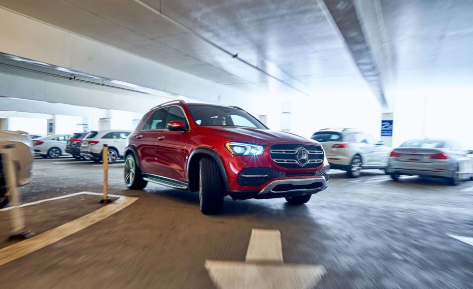 <p>The latest M-class, now known as <a href="https://www.caranddriver.com/mercedes-benz/gle-class" rel="nofollow noopener" target="_blank" data-ylk="slk:the GLE-class;elm:context_link;itc:0;sec:content-canvas" class="link ">the GLE-class</a>, grows longer and wider, with an additional 3.2 inches of wheelbase stretching rear-seat legroom.</p>