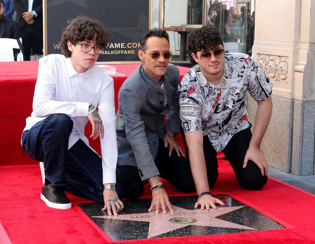 <p>Emma McIntyre/Getty</p> Marc Anthony with sons Ryan and Cristian