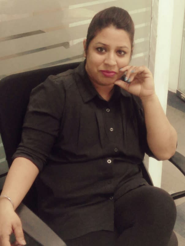 38-year-old Harpreet Kaur on-duty in a private firm in Noida before the pandemic cost her job. 