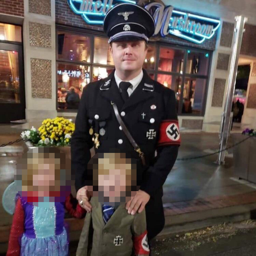 A father who dressed his son, 5, as Hitler regrets the offensive Halloween costume. (Photo: Facebook/Bryant Goldbach)