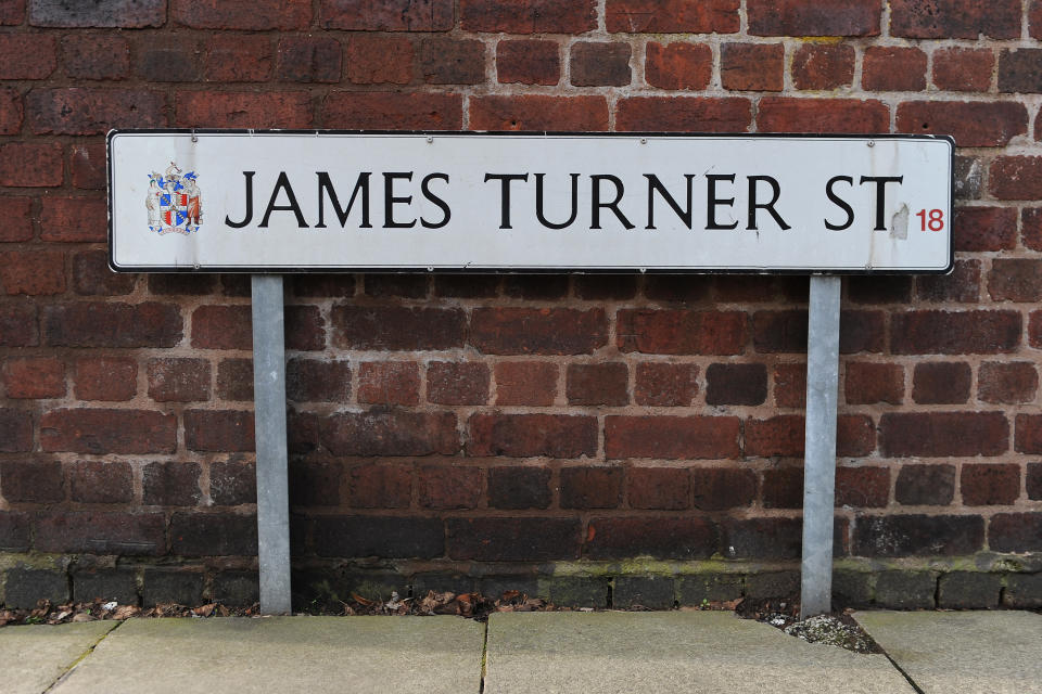 James Turner Street sign in Birmingham, as residents of the street appear in the controversial Channel 4 series Benefits Street. (Credit: PA)