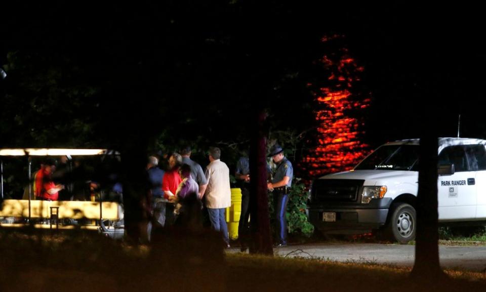 Emergency responders work at Table Rock Lake after a deadly boat accident in Branson, Missouri, Thursday. (Photo: Nathan Papes/The Springfield News-Leader via AP)