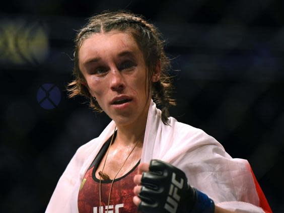 Joanna Jedrzejczyk was left with a huge haematoma on her face (Getty)
