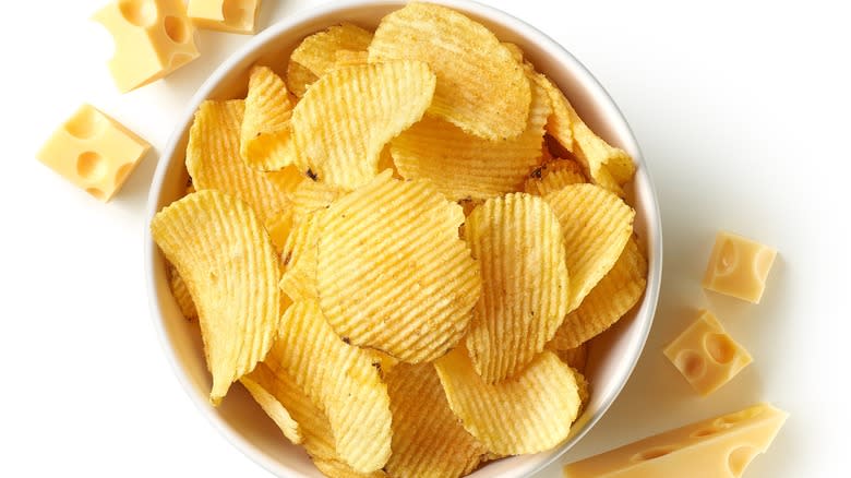 Potato chips in bowl