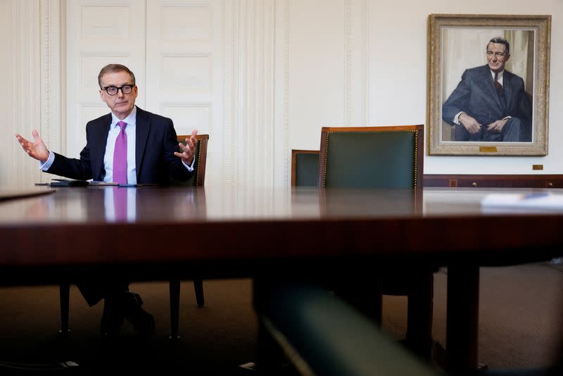 FILE PHOTO: Bank of Canada Governor Tiff Macklem takes part in an interview in Ottawa