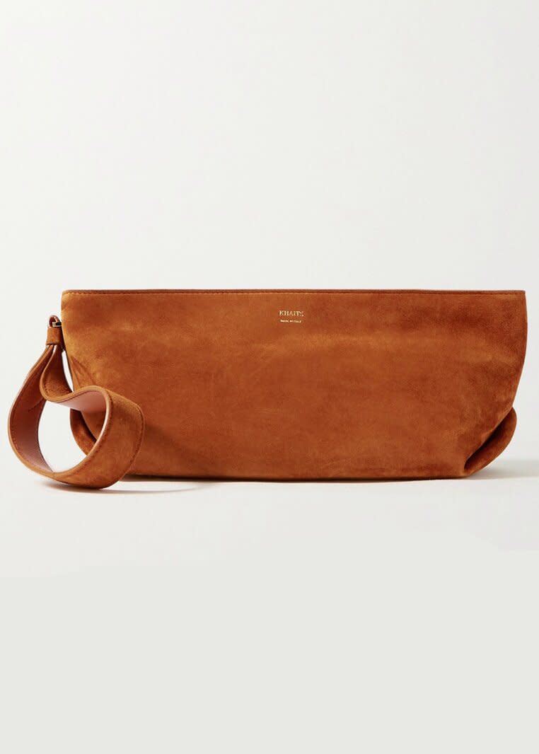 Khaite Alma Small Suede Clutch