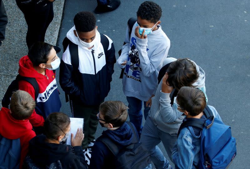 FILE PHOTO: French children resume school after summer break in Saint-Leu-d'Esserent