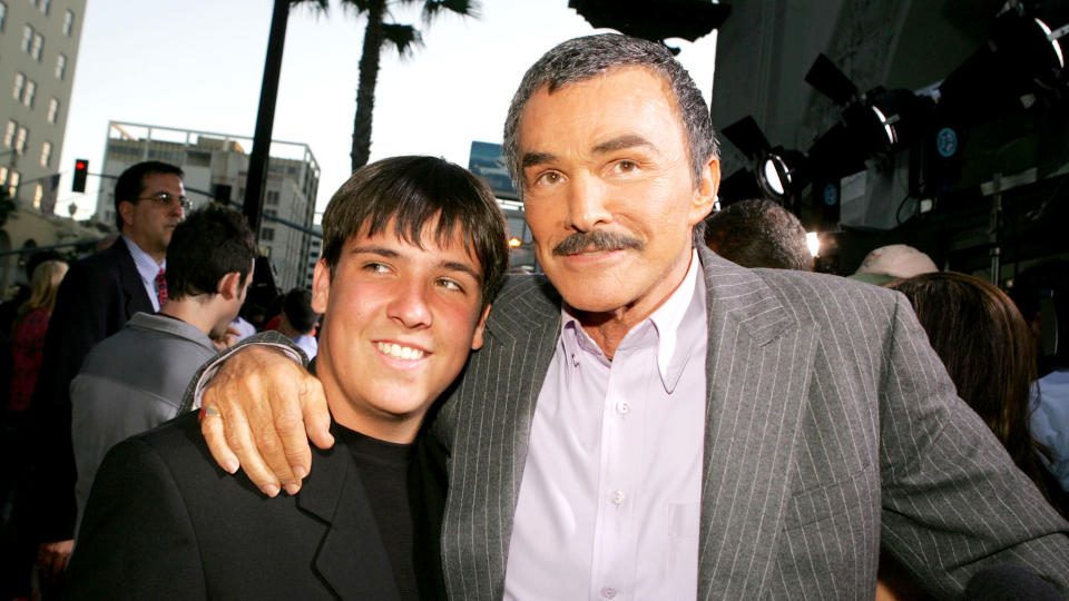 Burt Reynolds and his son, Quinton, at the premiere of Paramount Pictures’ <em>The Longest Yard</em> in 2005 in Los Angeles. (Photo: Kevin Winter/Getty Images)