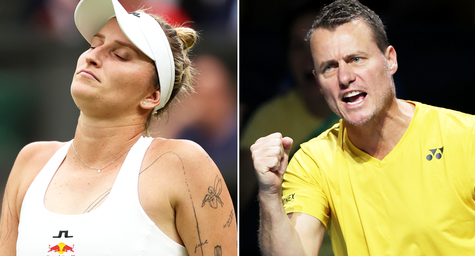 Pictured left Marketa Vondrousova and right Lleyton Hewitt 