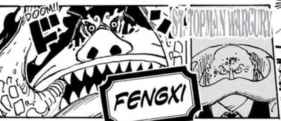 FengiXi, or the Hōki, is a brutal boar monster.<p>Eiichiro Oda, Shonen Jump, Shueisha</p>