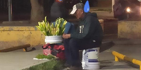 Usuarios en redes sociales hacen viral a abuelito que vende flores