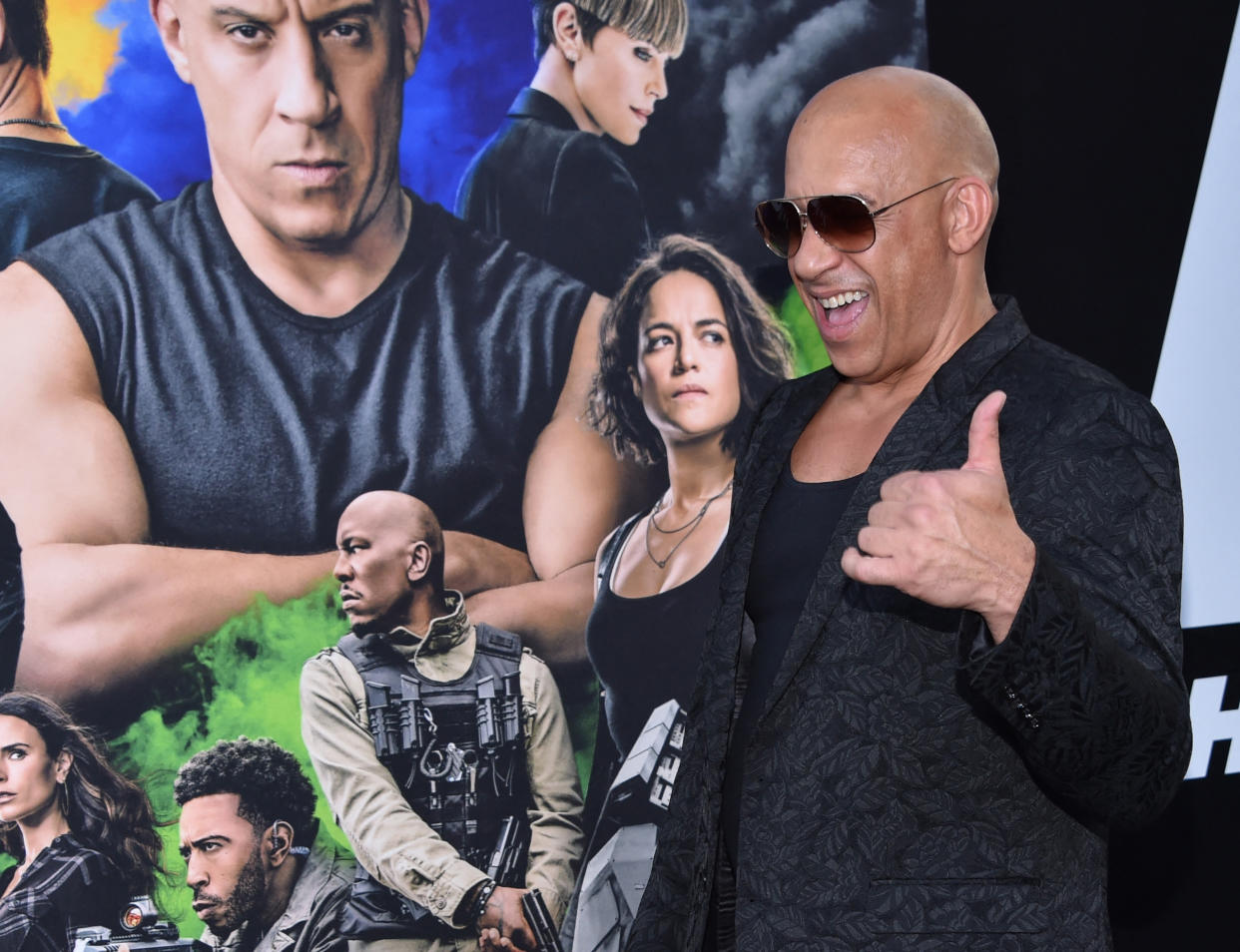 El actor y productor estadounidense Vin Diesel llega al estreno mundial de 