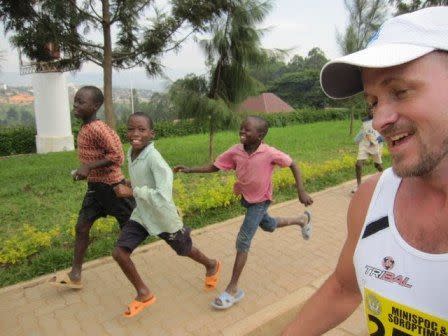 Tristan runs the Kigali Marathon