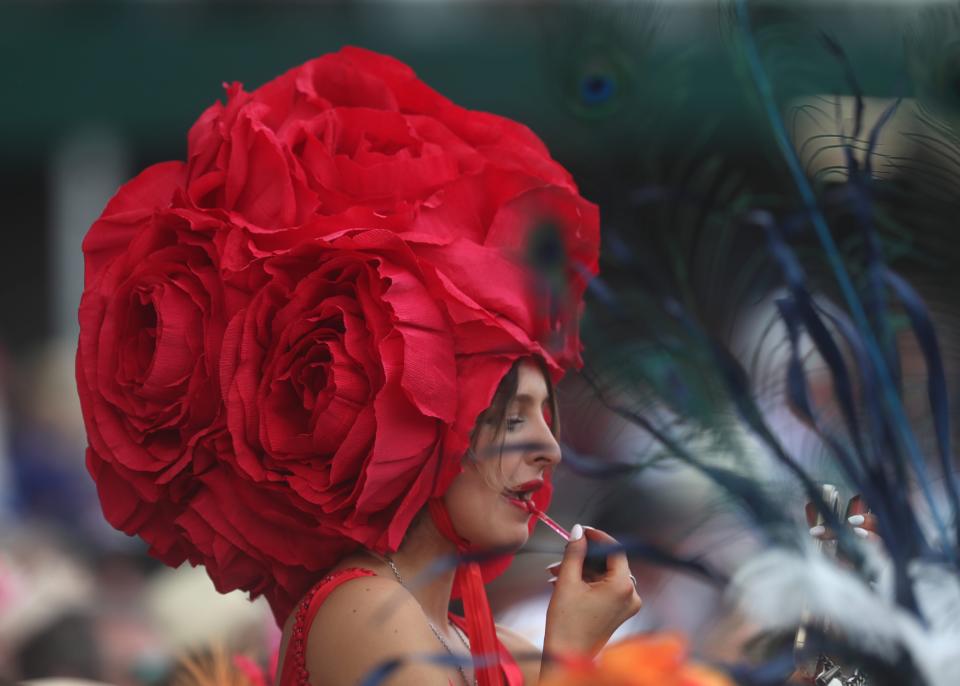 Beautiful hats, like this one seen at Churchill Downs on Kentucky Derby Day in Louisville, Kentucky, will be worn along Worth Avenue by participants of the fifth annual Kentucky Derby on Worth.