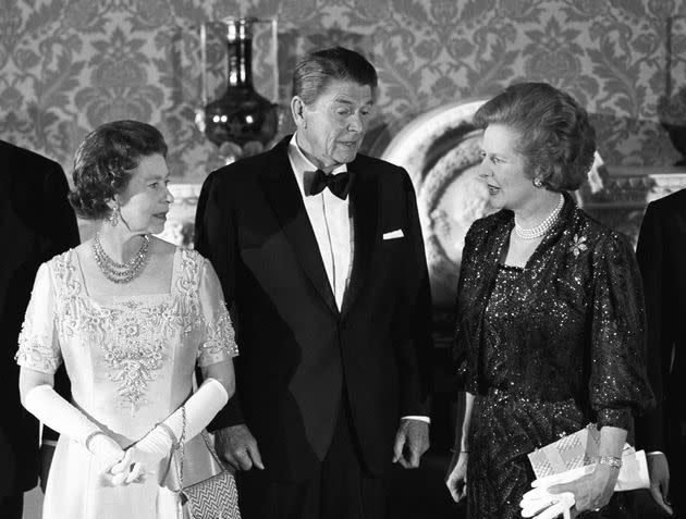 The Queen with Ronald Reagan and Margaret Thatcher (Photo: PA via PA Wire/PA Images)