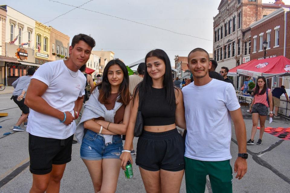 A few of the nearly 150 Summer Work Travel Program participants who attended the Welcome Event in downtown Port Clinton on July 24 pose for a photo.