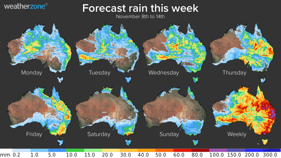 Around 90 per cent of Australia will see rain during a 10 day period.