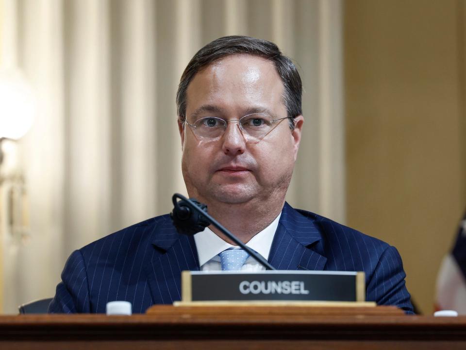 Senior investigative counsel John Wood questions witnesses during the third public hearing of the January 6 committee on June 16, 2022.