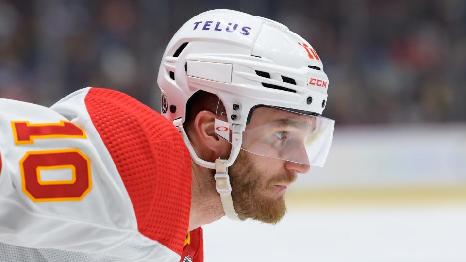 Jonathan Huberdeau faces enormous pressure as he begins the first year of an enormous eight-year, $84 million deal, looking to find his form after a disappointing Calgary debut. (Photo by Derek Cain/Getty Images)
