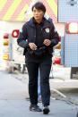 <p>Angela Bassett gears up on set of <em>Rescue 9-1-1 </em>in L.A. on Tuesday.</p>
