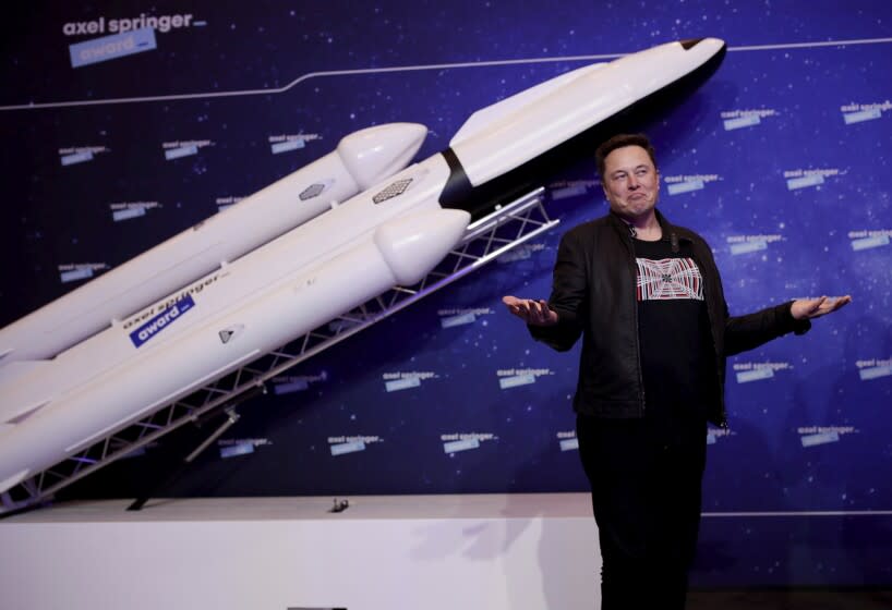 SpaceX and Tesla's Elon Musk on a red carpet in Berlin