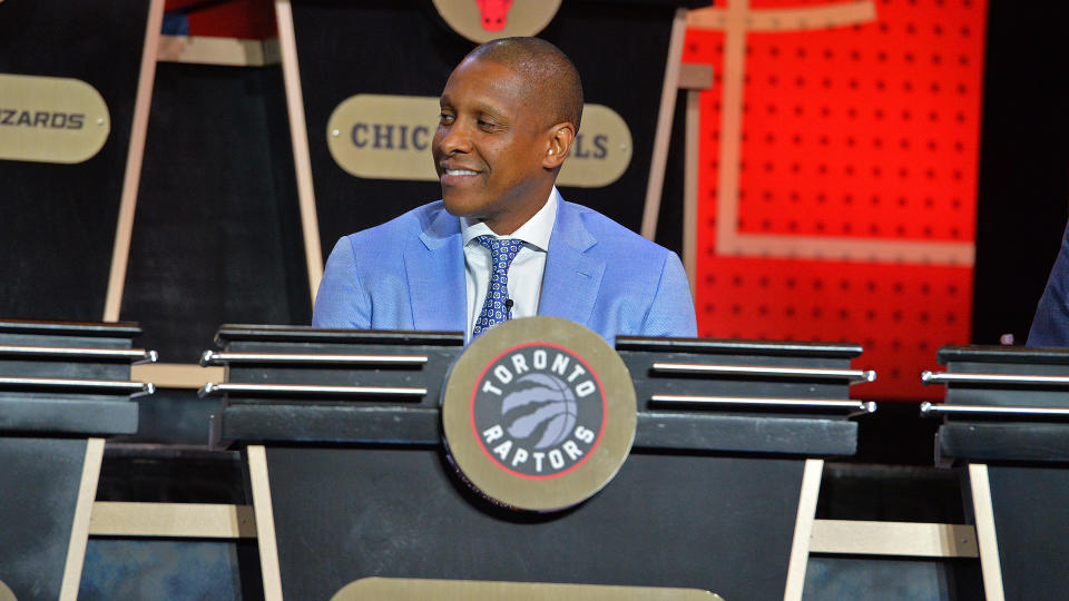 What does Toronto Raptors' Masai Ujiri have up his sleeve for the 2020 NBA draft? (Photo by Jesse D. Garrabrant/NBAE via Getty Images)