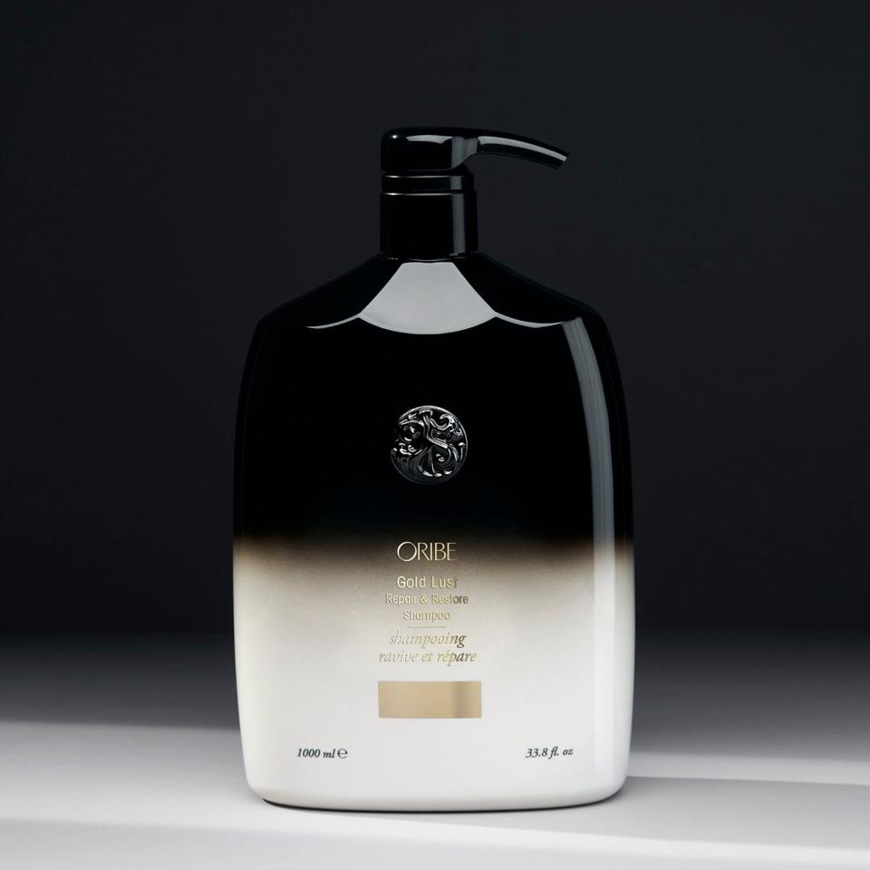 <p><a href="https://go.redirectingat.com?id=74968X1596630&url=https%3A%2F%2Fwww.oribe.com%2Fproducts%2Fgold-lust-repair-restore-shampoo%3Fvariant%3D46147504931131&sref=https%3A%2F%2F" rel="nofollow noopener" target="_blank" data-ylk="slk:Shop Now;elm:context_link;itc:0;sec:content-canvas" class="link ">Shop Now</a></p><p>Gold Lust Repair & Restore Conditioner (Liter Size)</p><p>oribe.com</p><p>$136.00</p><span class="copyright">Oribe</span>